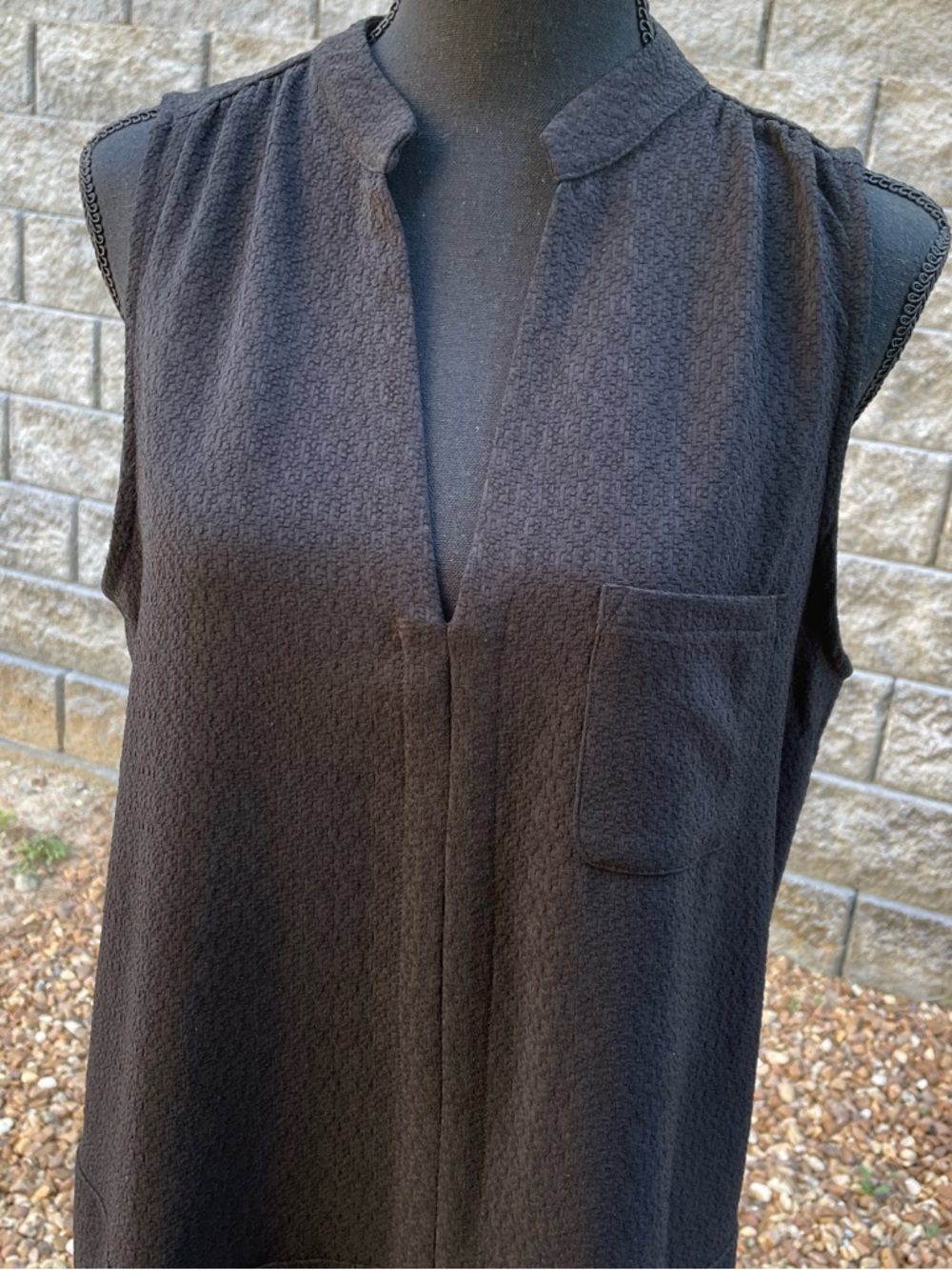 Lush Haliey Woven Crepe Dress Size M Black Minimalist Preppy Academia Formal
